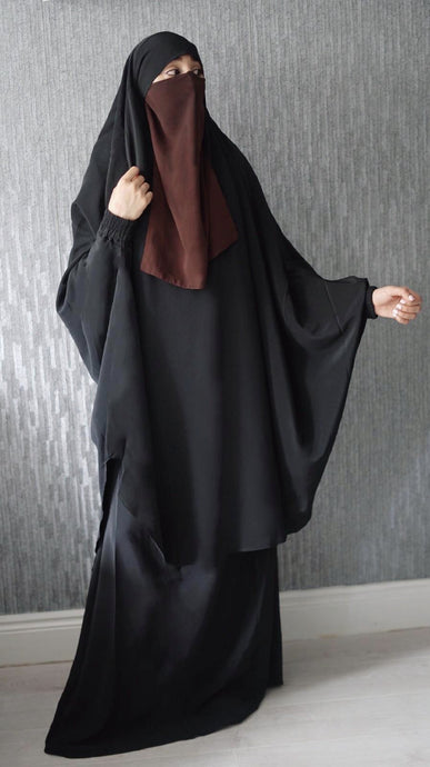 two piece jsheen jilbab Black