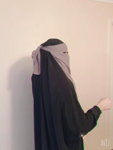 Luxury One layer Niqab Grey