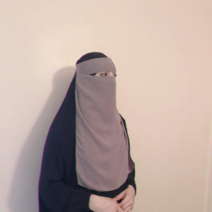 One Layer Niqab  Taupe