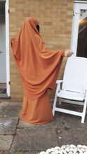 Load image into Gallery viewer, Two piece sheen Jilbab Orange
