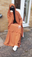 Load image into Gallery viewer, Two piece sheen Jilbab Orange
