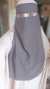 Luxury One layer Niqab Grey