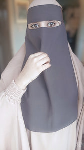 Luxury One layer Niqab Dark Taupe