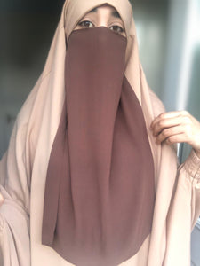 Luxury half Niqab Dark taupe