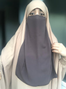 Luxury half Niqab Grey