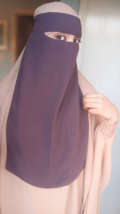 Luxury One layer Niqab Light Purple