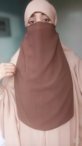 Luxury half Niqab Tan