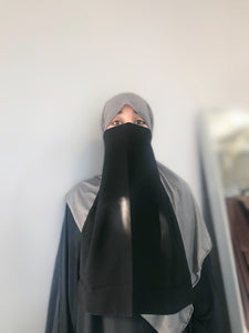 Luxury half Niqab Dark taupe