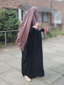 Luxury Two layer Niqab Black