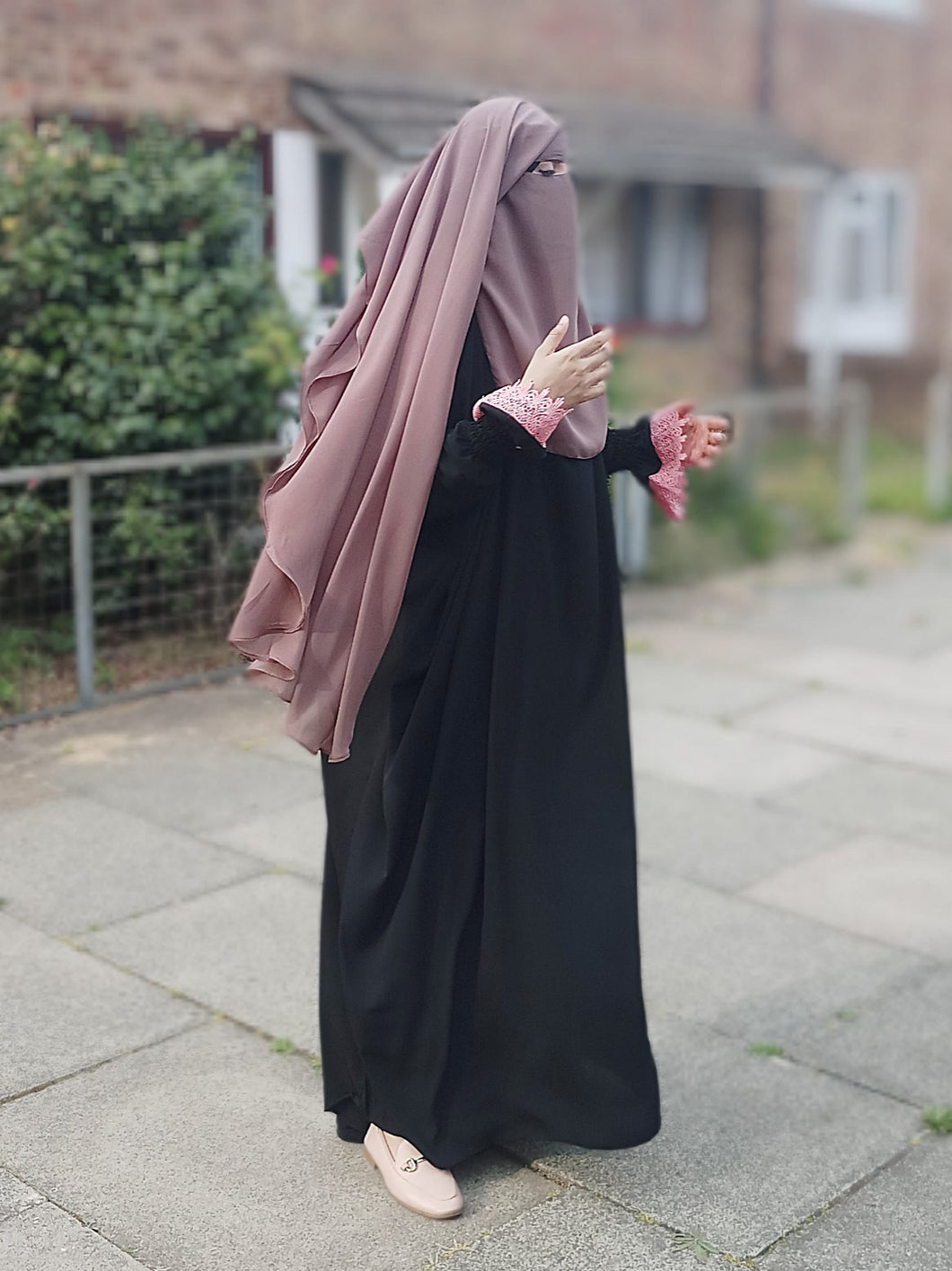 Two layer Niqab light brown