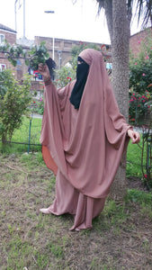 two piece jilbab caramel