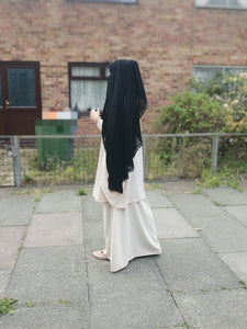 Two layer black niqab with lace