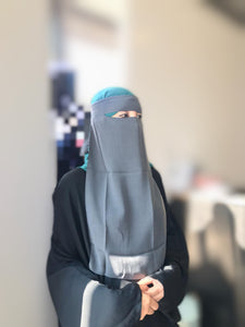 one layer niqab grey