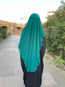 Luxury two layer niqab Green