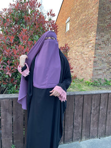 Luxury two layer niqab Purple