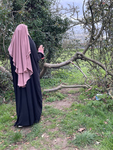 Three layer luxury Niqab Pink