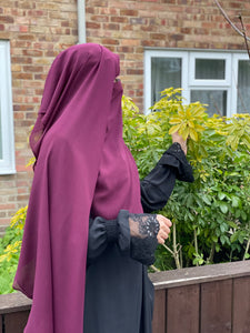 Luxury two layer niqab Burgundy