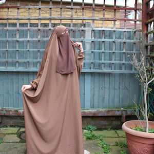 One piece Luxury Jilbab Taupe