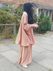 Two piece abaya nour camel beige