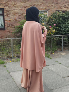 Two piece abaya nour camel beige