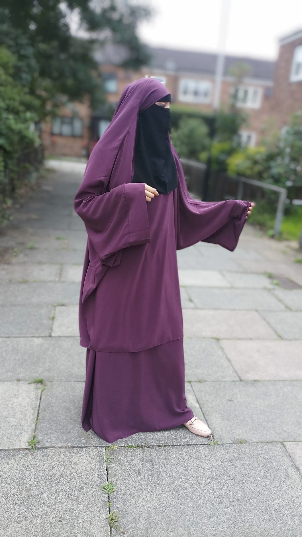 Two piece jilbab with kimono sleeves