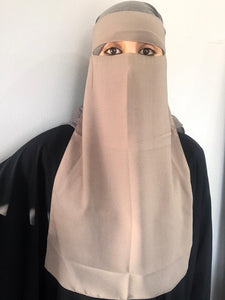 Luxury One layer Niqab Camel